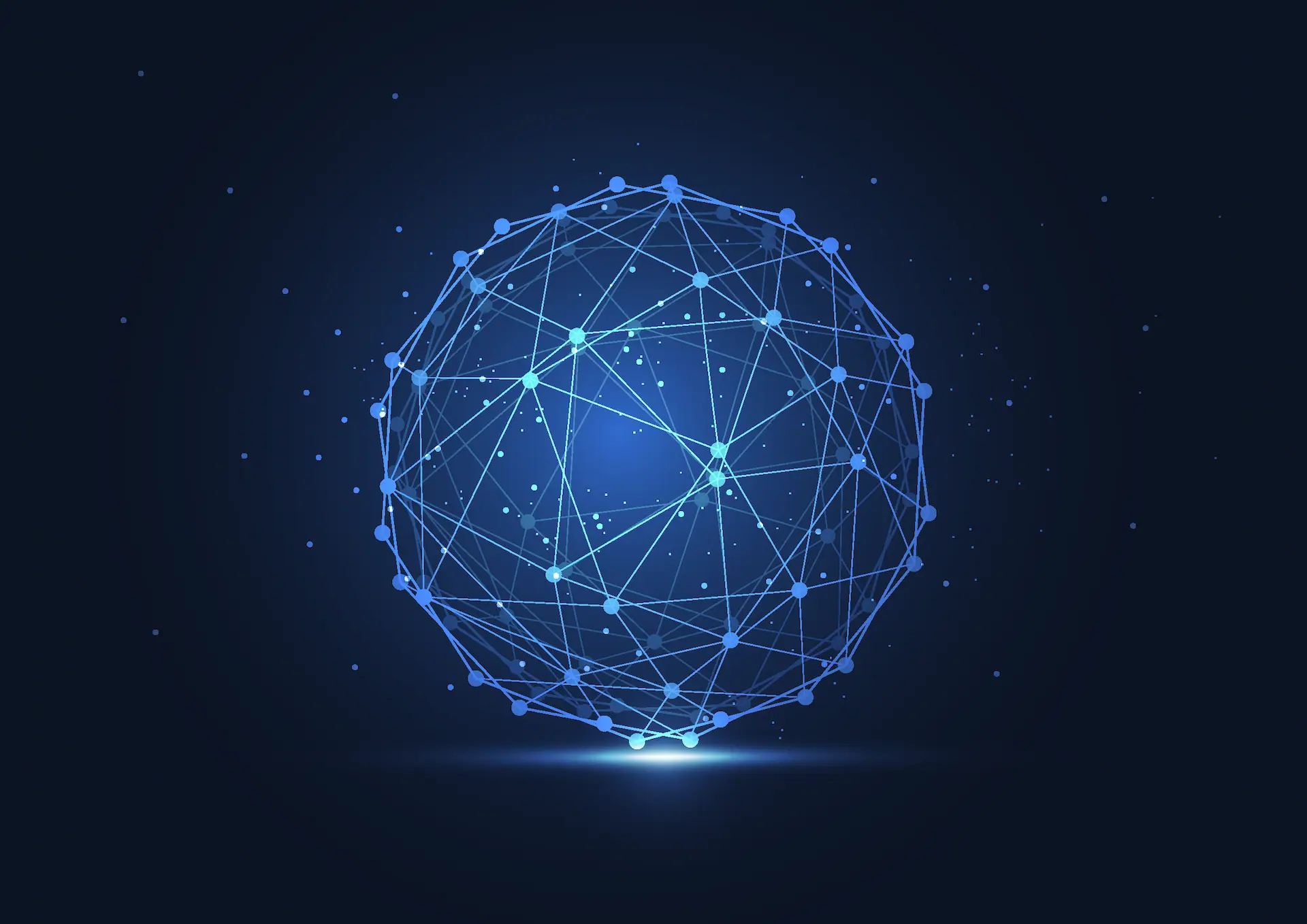 Well-Being Research futuristic network visualization